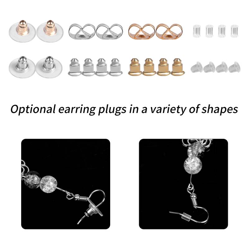 Multi Style Earring Pin Backs Metal Plastic Transparent - Temu